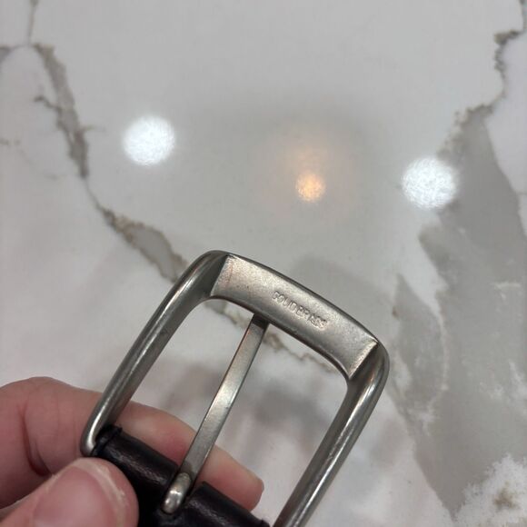 Lauren Ralph Lauren Belt Size 34 Black Solid Brass Buckle Italian Leather - Picture 9 of 9